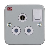 UMS 15A 1Gang Metal Clad Switch Socket (Silver)