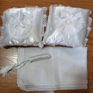 ♞wedding set 4 in 1 entourage  secondary veil cord and ring bearer set wedding