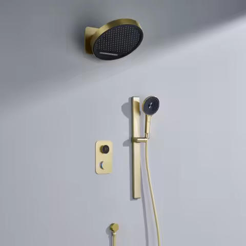 SUNDREAM shower set system gold faucet bathroom head shower column faucet set shower head system Rob