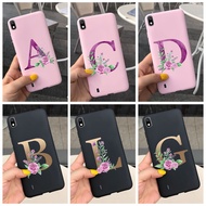 Samsung Galaxy A10 SM-A105F Stylish Initial Letter Soft Case Samsung A10 A 10 2019 Black Silicone Phone Casing