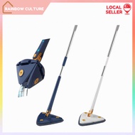 Auto Water Squeezing Triangular Mop/360 Spinning Lazy Mop/Rotatable MultipurposeMop【RainbowCulture】