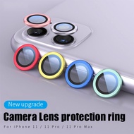 Back Camera Lens Protector Tempered Glass With Metal Ring For iPhone 15 11 12 13 14 Pro Max Plus 13 12 mini