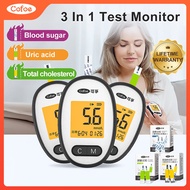 Cofoe 3in1 Multi function Uric Acid Cholesterol Blood Glucose Meter Diabetes Uric Acid Test Kit Bloo