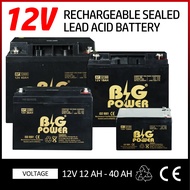 Big Power Battery 12V12AH/ 12V18AH/ 12V26AH/ 12V40AHBATTERY PREMIUM SEALED LEAD ACID BATTERY FOR SCO