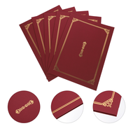 [HKJUS] 5 Pcs Diploma Holder High School Honor Certificate Cover Binder Clips Envelopes Adhesive Red