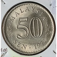 ( Syiling ) 50 Sen 1977 ( UNC ) Malaysia Parliament House
