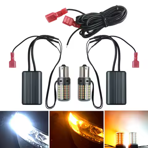 DRL With Turn Signal Light 2 In 1 Canbus No Error Car LED 1156 P21W BA15S PY21W BAU15S 7440 W21W T20