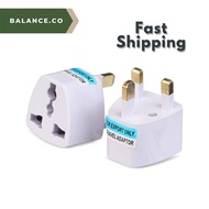 Stock- Universal 3 Pin Plug Adaptor Plug Adaptor 2 Pin US EU Multi Pin To 3 Pin UK
