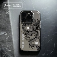 GKK Case Chinese Dragon iPhone 11 12 13 14 15 PRO MAX Black Case Anti Yellowing