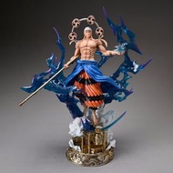 😆（海賊王）😆（現貨）😆（免費順豐智能櫃）海賊王GK雷神艾尼路 可發光 手辦模型公仔擺件 One Piece GK Thunder God Enelu can glow hand-made model