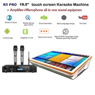 HAJURIZ Karaoke player,19.5'' Touch Screen,Dual  system,Multi-Language songs,Amplifier,Mixer Microphone integrated machine,Free cloud download,You-Tube search songs,Score and Record