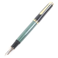 品相極佳的 PERIKAN M600 Souverän 14C M 尖鋼筆，黑色筆身配綠色條紋，含原廠筆盒及筆套，德國製造，男士鋼筆