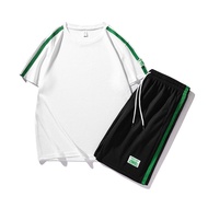 Summer Round Neck Short Sleeve T-shirt+shorts Set Breathable Casual Men's Sportswear Fashion Men's Clothing M-5XL