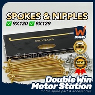YAGUSO SPOKES & NIPPLES (GOLD) 9x120 / 9x129 LIDI RIM GOLD PLATED