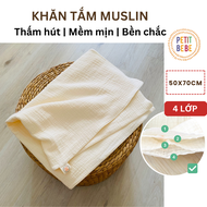 Khăn mặt cho bé Petit Bebe muslin thấm hút mềm mại cho làn da bé