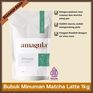 PREMIUM MATCHA LATTE DRINK POWDER 1000g - AMAGULA – MATCHA LATTE POWDER MIX PREMIX/ GREEN TEA LATTE 