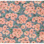 Sold 80066 Fabric cotton Canvas (50cm x 140cm) - Sakura Flower (kain beg, cushion cover etc)