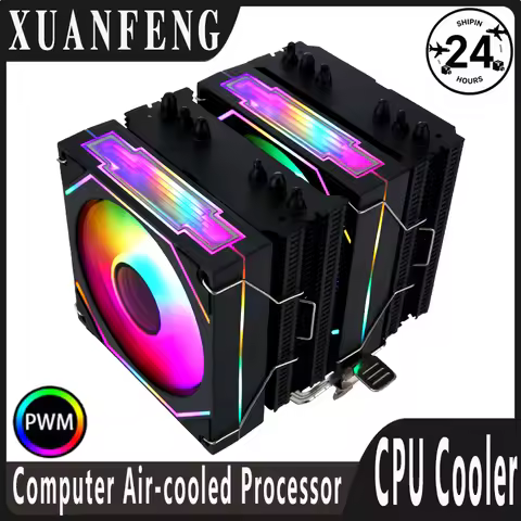 XUANFENG Twin Towers 6 Heat Pipe CPU Cooler Argb 90mm Fan White/Black Themed Radiator install LGA120