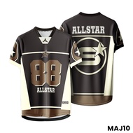 (SUPERONE) NFL KIDS ADULT JERSEY SUBLIMATION T-SHIRT / BAJU NFL COLLAR JERSEY BUDAK DEWASA MAJ