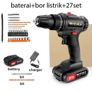 Mesin Bor Baterai Cas Komplit 36VF Bor Impact 10mm Mesin Bor Tangan Bor Listrik Bor Casan Komplit/bor Cordless/bor Batre1 Set Lengkap