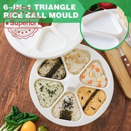 6 Grids Triangular Onigiri Sushi Mold Japanese Rice Kids Tool Kitchen Rice Bento Press Making I4w8