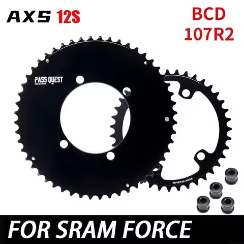 PASS QUEST 107 bcd chainring axs Double Chain ring 2X Chainring with 4 bolts for SRAM force axs 12 s