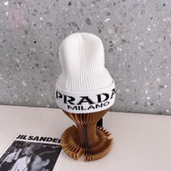 Chanel6666 Black Classic Double C Embroidery Needle All-Match Knitted Hat