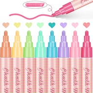 8Pcs/set Macaron Color Marker Liquid Chalk Erasable Highlighter Fluorescent Marker Pen Neon Colors Erasable Paint Marker Pen 1mm/3mm/6mm