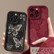 Casing for iPhone 15 14 13 12 11 Pro Max X Xs  XR 7 8 6 6s Plus Soft Aesthetic Black Butterfly Phone