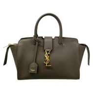 Yves Saint Laurent YSL Paris Laula Handbag Purse gray dark leather Direct from Japan Secondhand