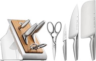 WMF Chef's Edition Performance Cut Knives Knife Block, Silver, 5-Piece