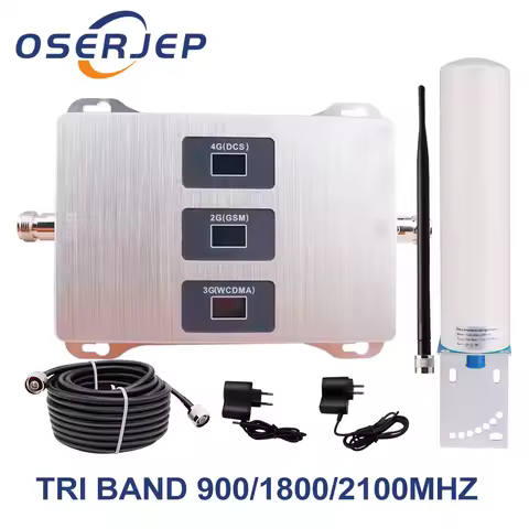 900 1800 2100 MHz Tri-Band 2G 3G 4G Repeater GSM WCDMA UMTS LTE Booster Band8/3/1 900/1800/2100 Ampl