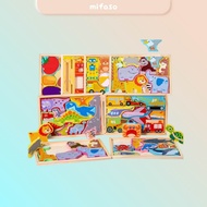 3D Educational Wooden Puzzle for Children with Sea Animals - Montessori Learning Toys in Shapes and 