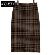 Dries Van Noten Brown Check Knit Skirt [Used]