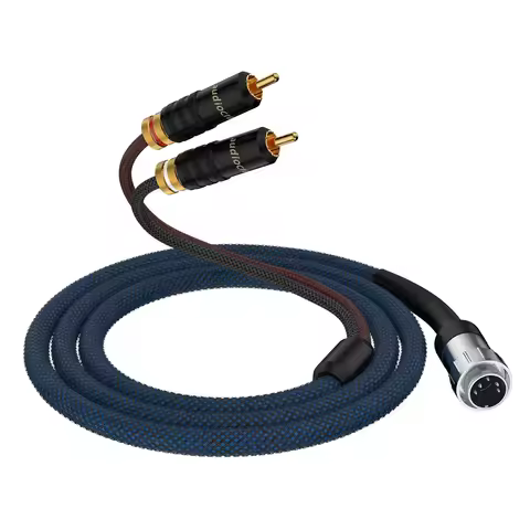 HiFi NAIM 5 Pin Din Twist Lock to RCA Phono Cable Stereo Silver Plated Pure OFC