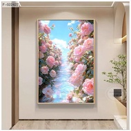 MAWAR MERAH Wwallpaper rose flower painting pink rose wallpaper 3d wallpaper aesthetic room wallpape