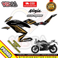 Striping Ninja 250 Mono Variasi - Stiker Motor Ninja 250 Mono Desain Line Carbon