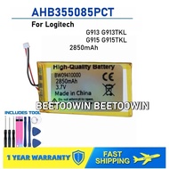 For Logitech G913 G913TKL G915 G915TKL AHB355085PCT 2850mAh Bluetooth Keyboard Battery
