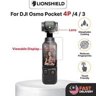 (MY) LionShield Osmo Pocket 4P / 4 / 3 Tempered Glass Screen Protector for Display View and Camera L