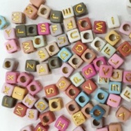 PASTEL Alphabet Letter Box Beads Weight 1 pound Alphabet Bead/s Abj/s