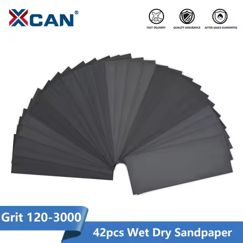 42pcs Sandpaper Grit 120-3000 Wet Dry Sanding Paper for Wood Metalworking Polshing Tool Sand Papers