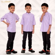 El Jannah Kurta Budak Lelaki Trending Isaac Raya Boy Plain Light Purple