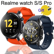 3in1 pack Realme Watch S Pro strap silicone smartwatch band replacement band with real me s screen protector HD film