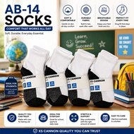 BLACK/WHITE SOCKS UNISEX FOR KIDS 3 PAIR [5-12yr old]