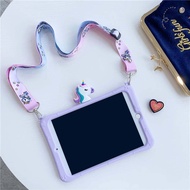 Casing for Samsung Galaxy Tab A 8.0 2019 SM-T290 T295 T297 Cute Cartoon Unicorn Kids Friendly Silicon Shockproof Stand Cover Case with Shoulder Strap