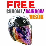 FREE CHROME/RAINBOW VISOR ! Nova Dot Motorcycle Helmet