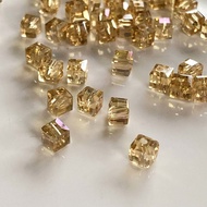 4mm Austrian Crystal Small Square Beads Beaded Loose Beads diy Handmade Earrings Jewelry Accessories