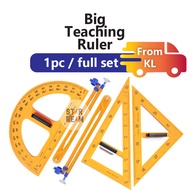 (Ready Stocks) Teaching Ruler Set/Loose (100cm Ruler, Compass, Protractor/Protector, Triangles/Set S