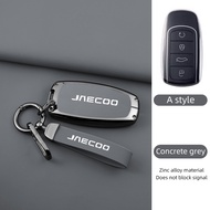 Vỏ sò hợp kim kẽm xe vỏ bọc chìa khóa thông minh Keyless vỏ Fob từ xa Keychain da thật nút bảo vệ ch