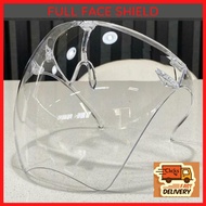 READY STOCK  Reusable Hard Full Face Shield/Protective Glasses (No Dizzy)【KKM Approved】100% Anti-fog